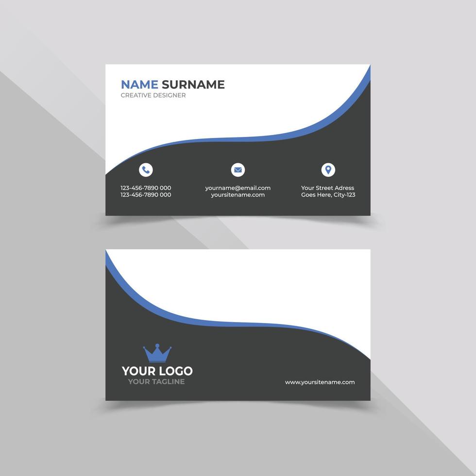 Business Card Design template in white and black color vector