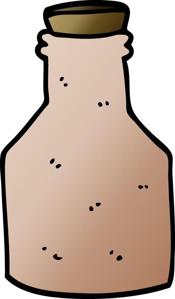 cartoon doodle old ceramic bottle with cork vector