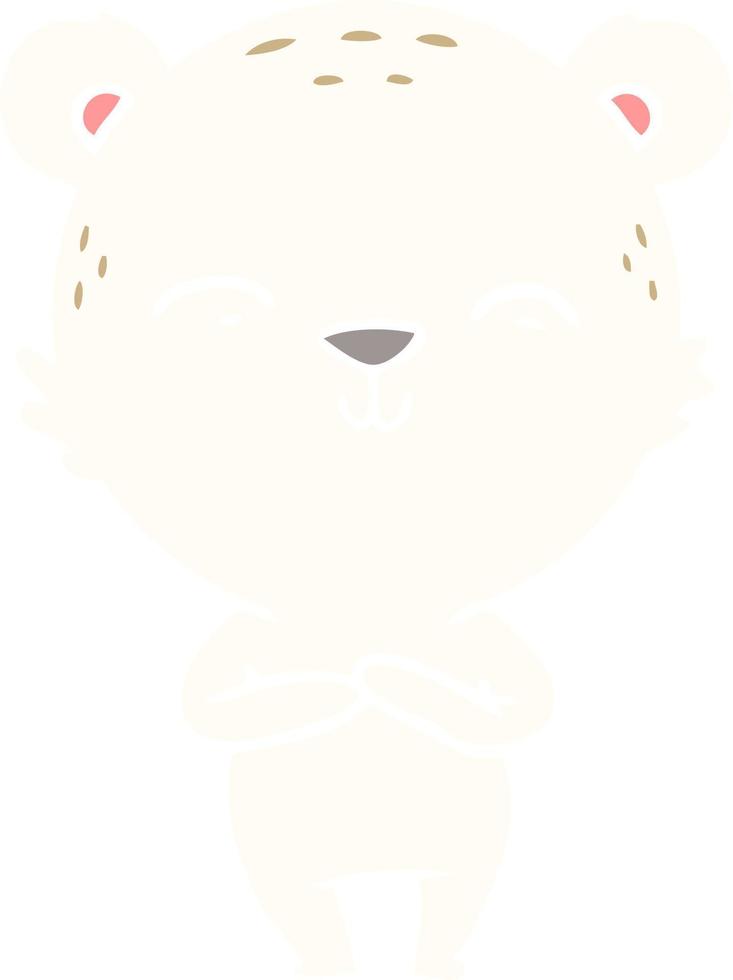 happy flat color style cartoon bear vector