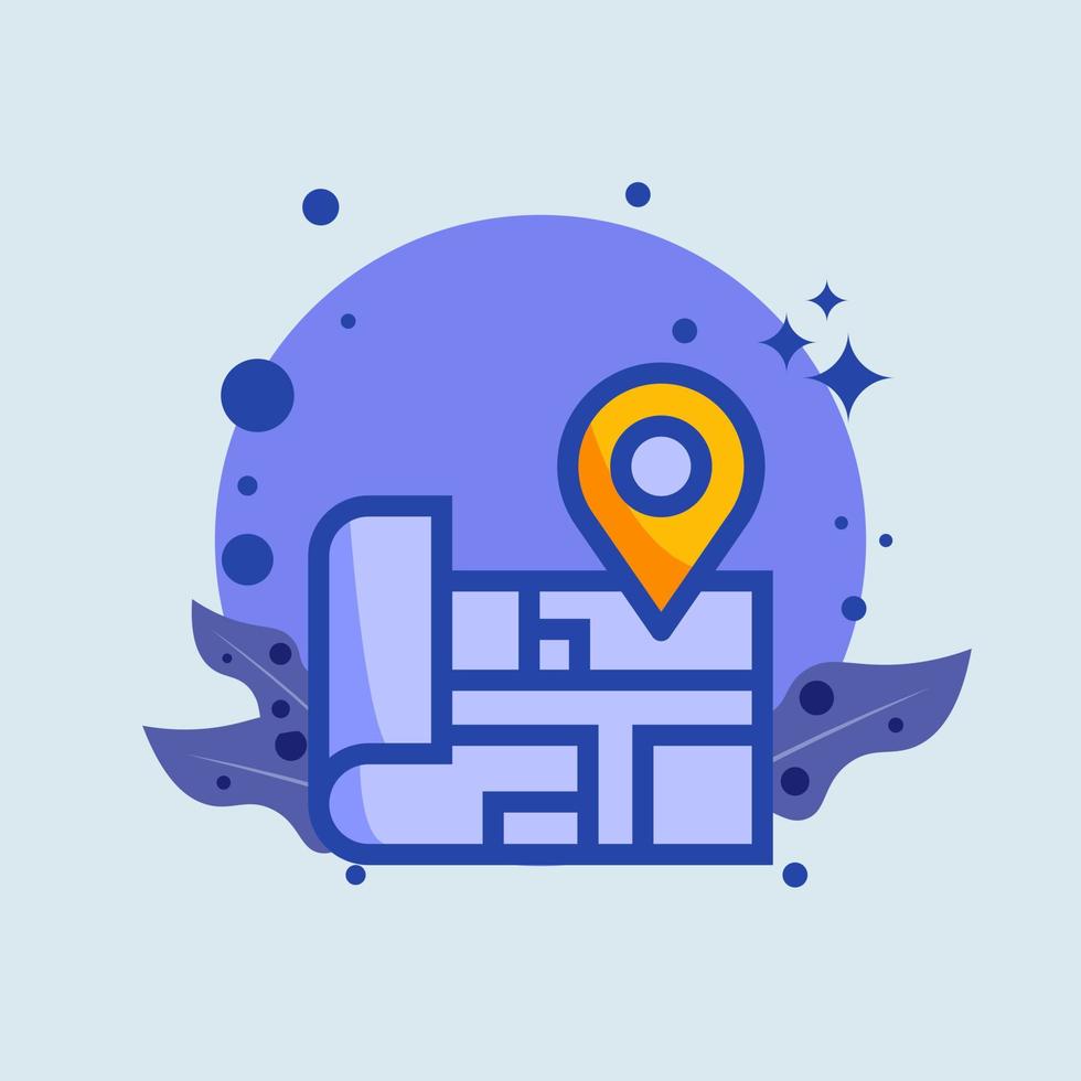 Maps flat illustration. Location pin signs vector illustration.