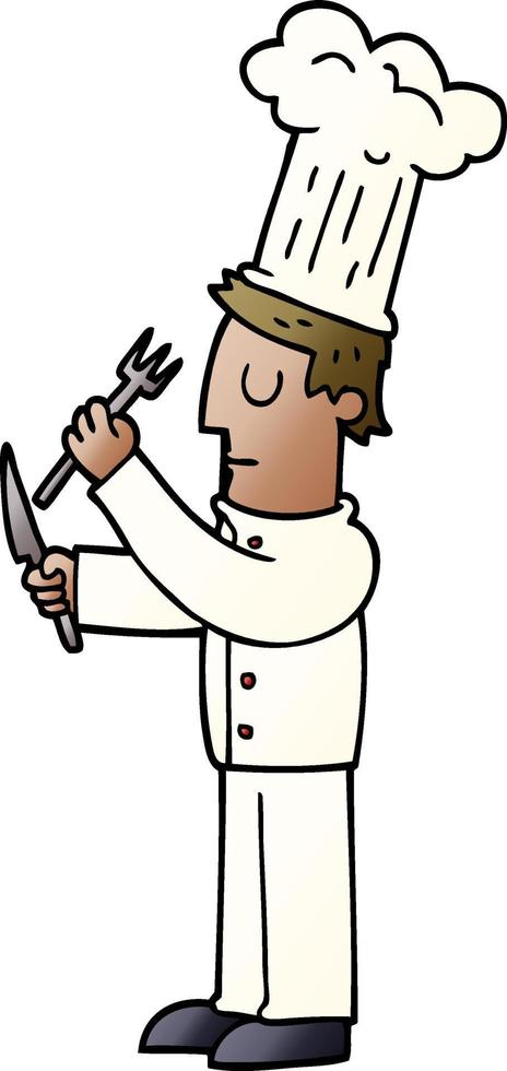 cartoon doodle talented chef vector
