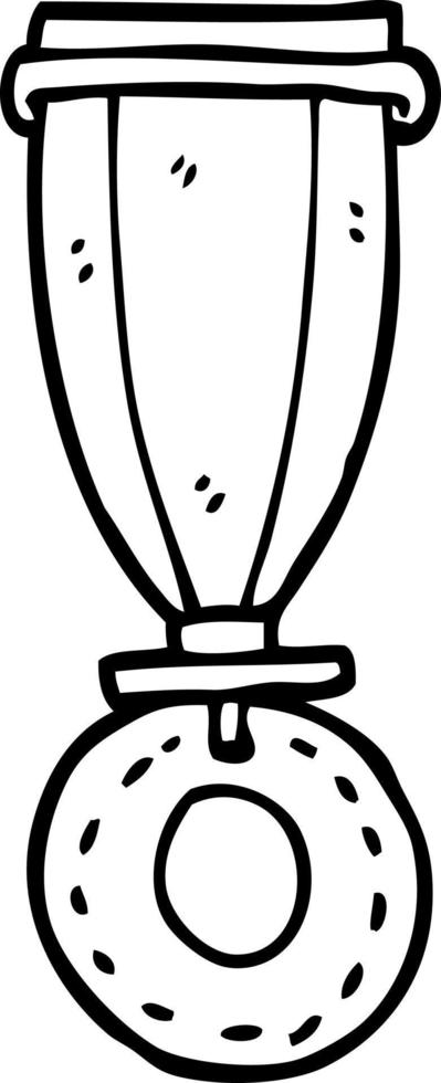 line drawing cartoon medal vector