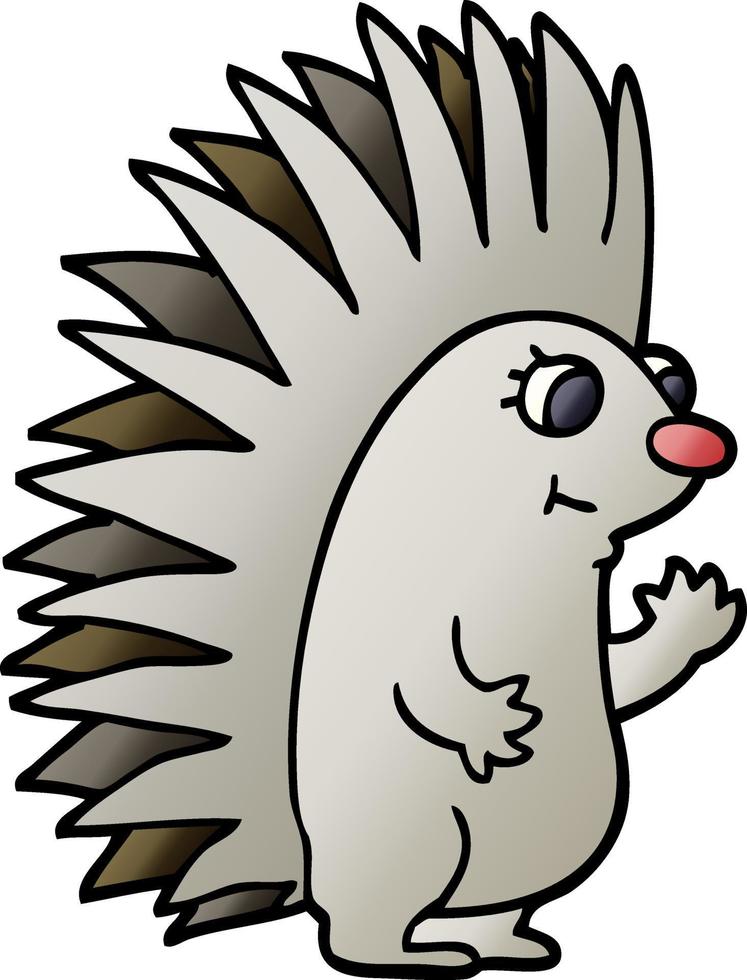 cartoon doodle spiky hedgehog vector
