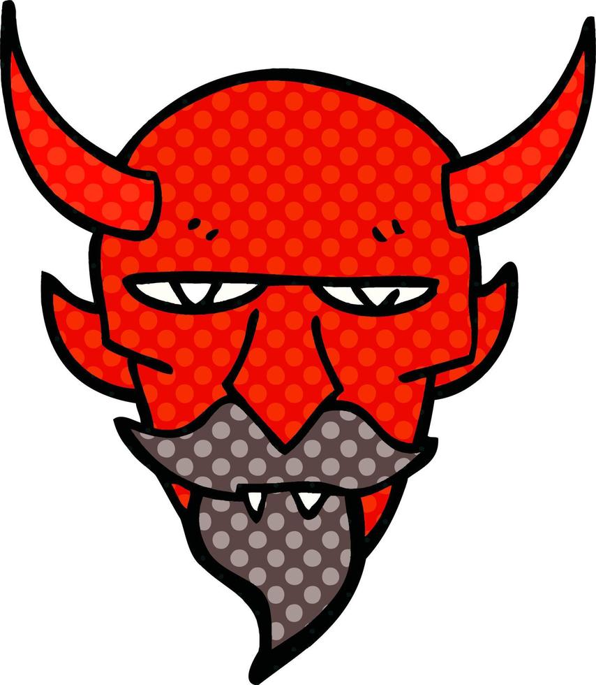 cartoon doodle devil face vector