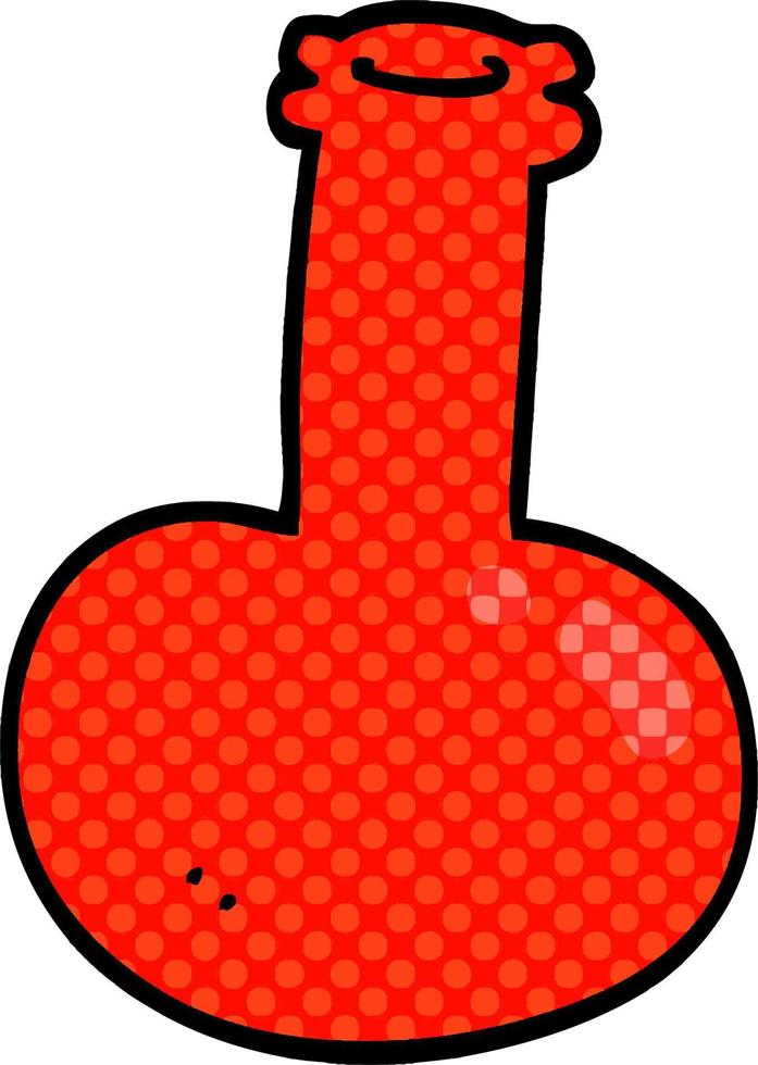 cartoon doodle red vase vector
