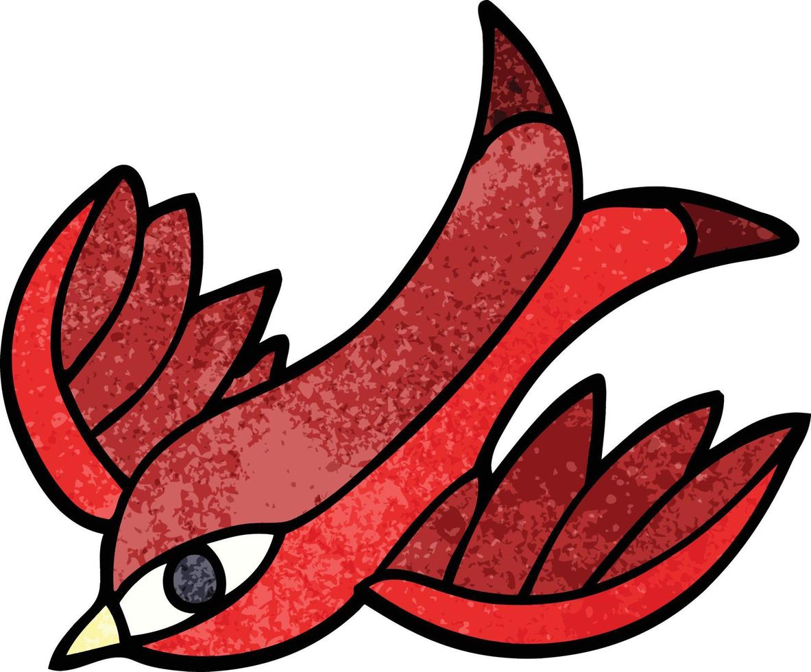 cartoon doodle tattoo swallow symbol vector