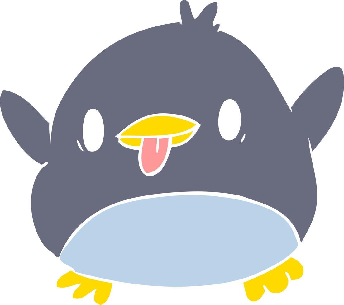cute flat color style cartoon penguin vector