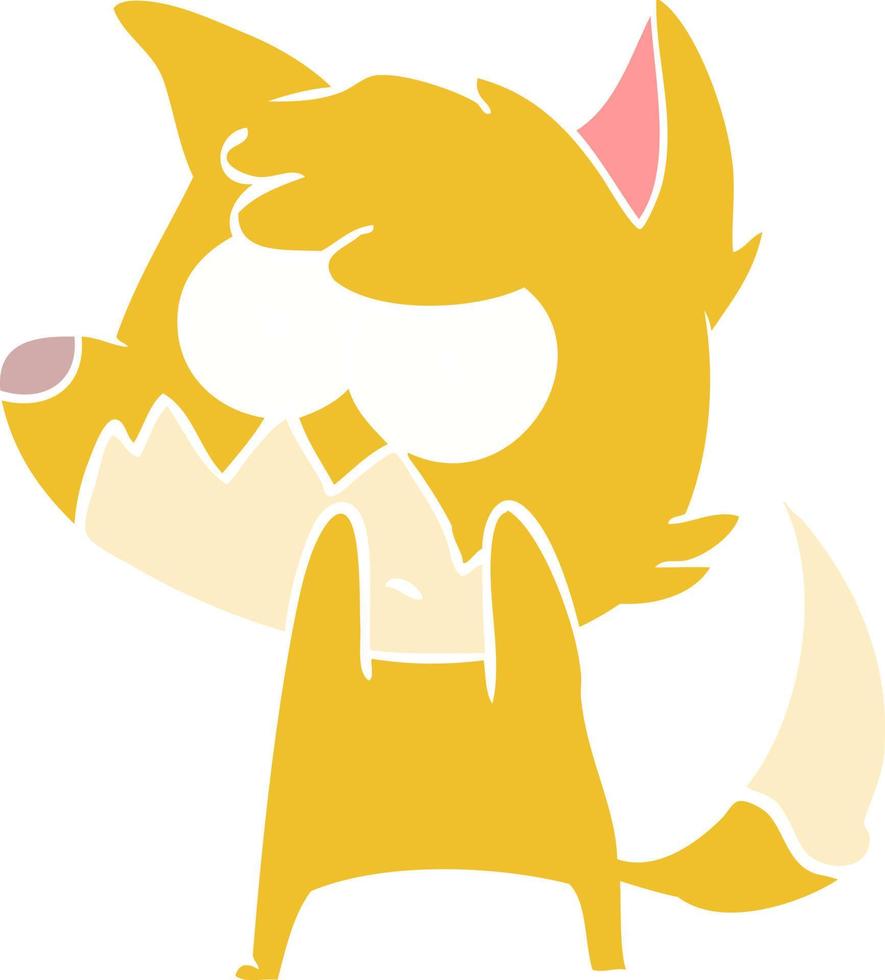 flat color style cartoon annoyed fox vector