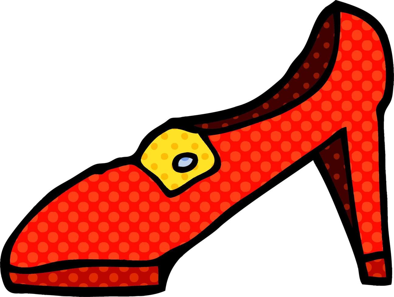 cartoon doodle of a red shoe vector