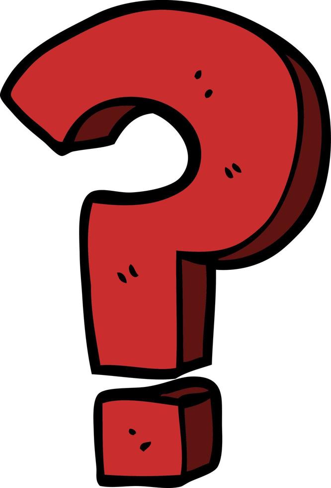 cartoon doodle question mark vector