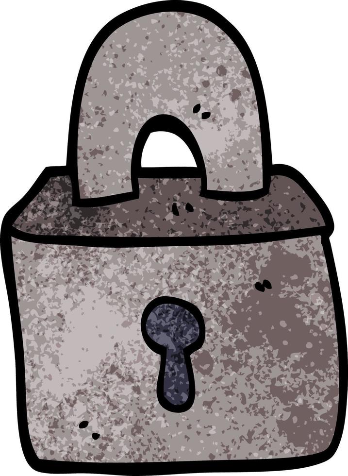 cartoon doodle padlock vector