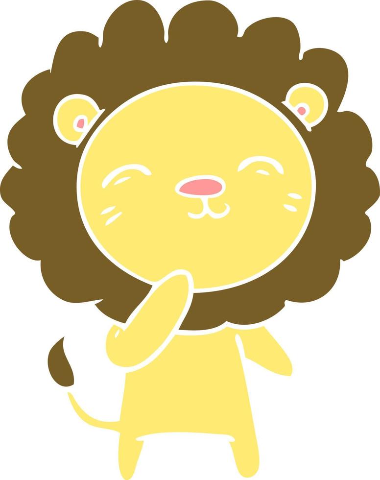 flat color style cartoon lion vector