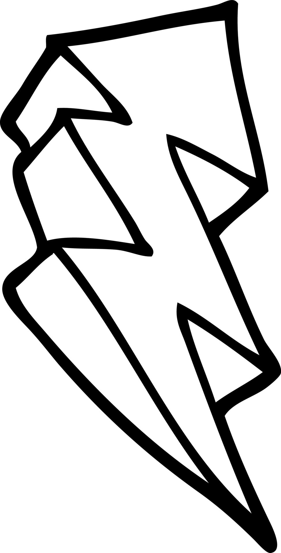 line drawing cartoon lightning bolt symbol 12132503 Vector Art at Vecteezy