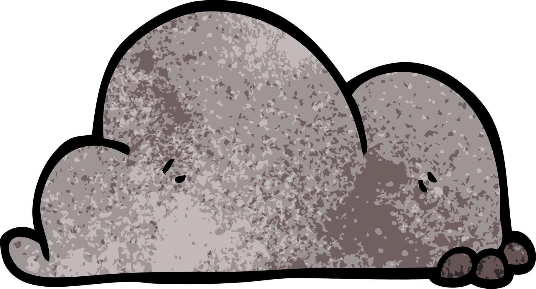 cartoon doodle boulder vector