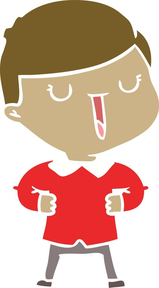 niño feliz de dibujos animados de estilo de color plano vector