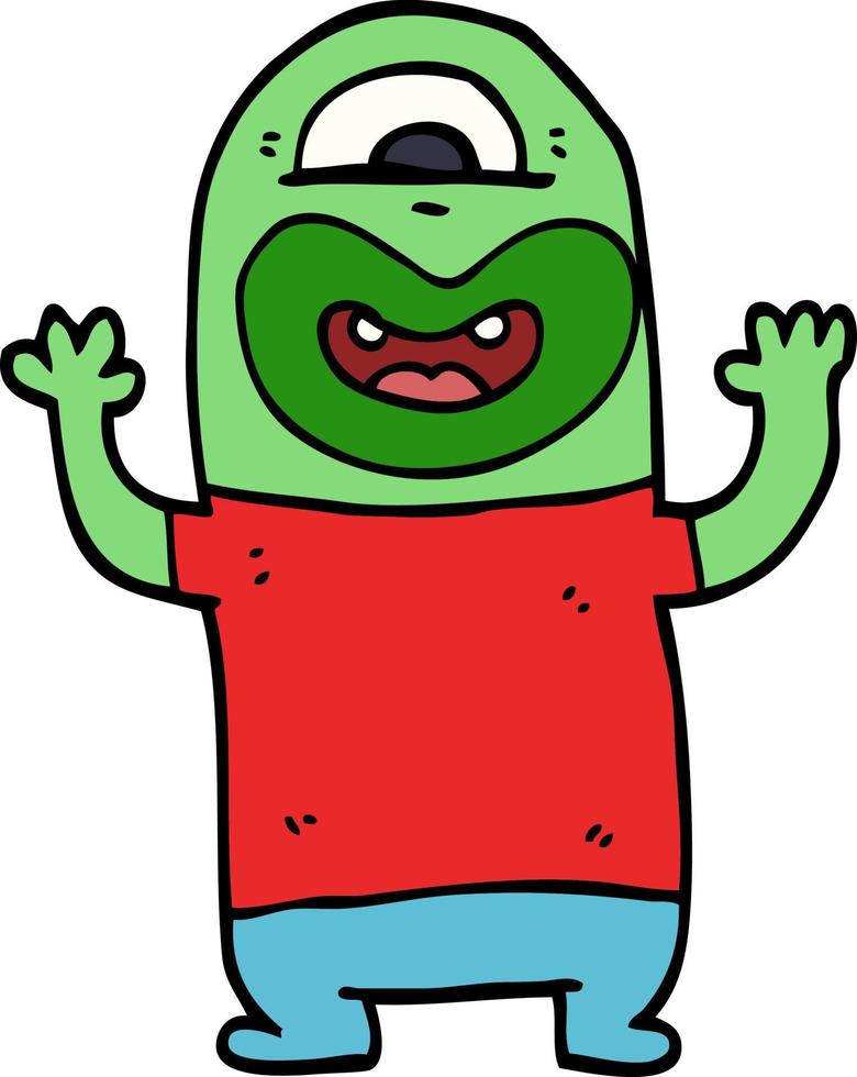 cartoon doodle alien monster vector