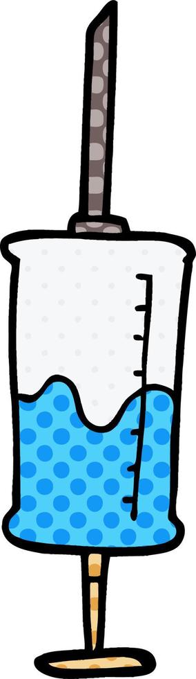 cartoon doodle vaccine injection vector