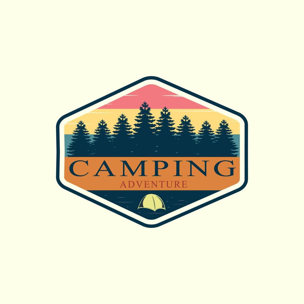 Logo for Camping Adventure, Camping Gift, Camping and outdoor adventure emblem vector