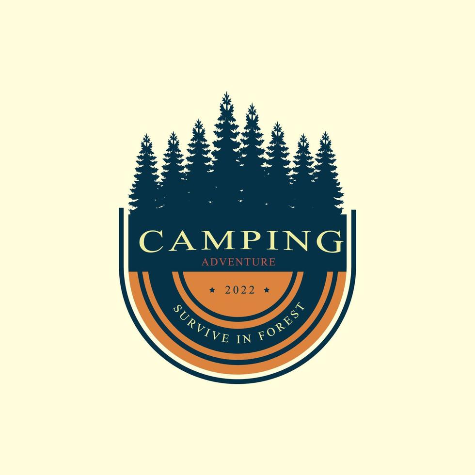 Logo for Camping Adventure, Camping Gift, Camping and outdoor adventure emblem vector