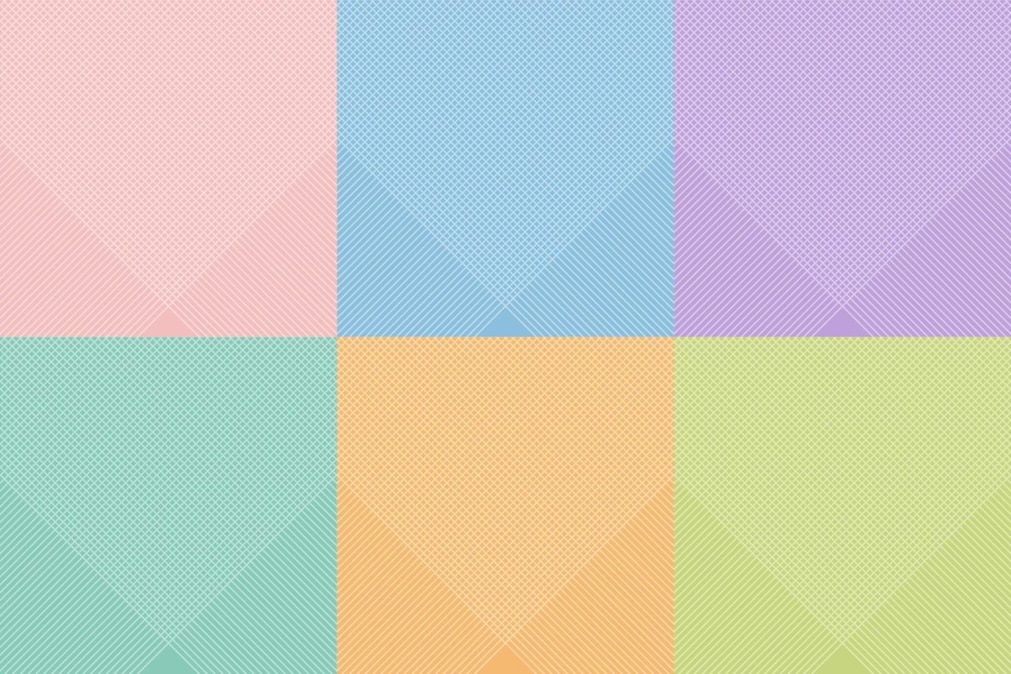 Set of modern abstract lines grid pattern on pastels colors background