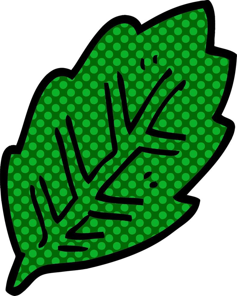 hoja de árbol de garabato de dibujos animados vector