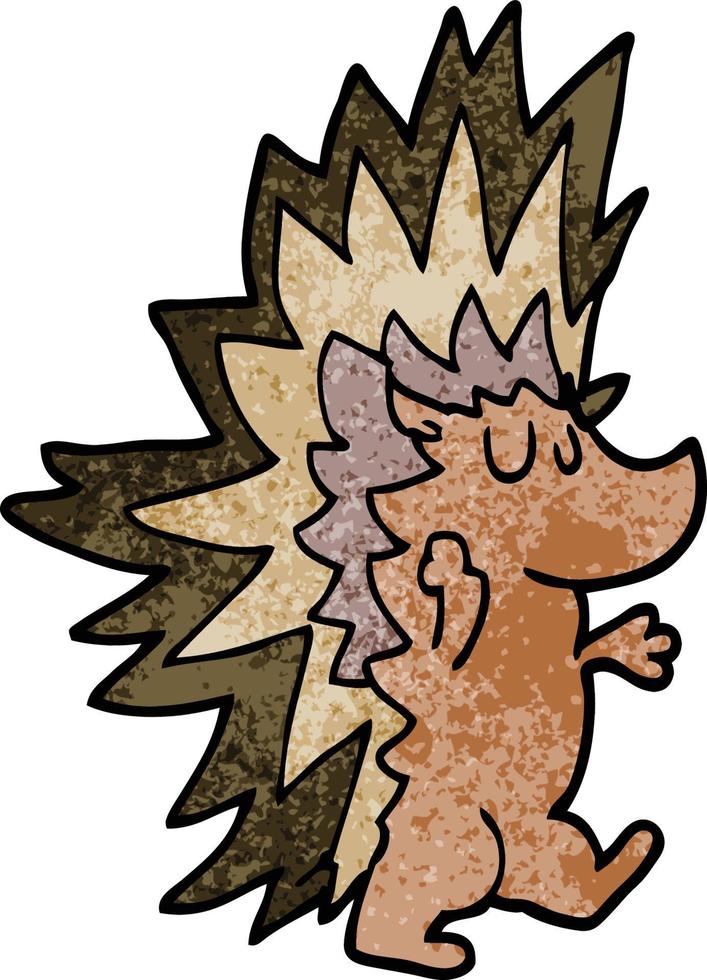 cartoon doodle spiky hedgehog vector