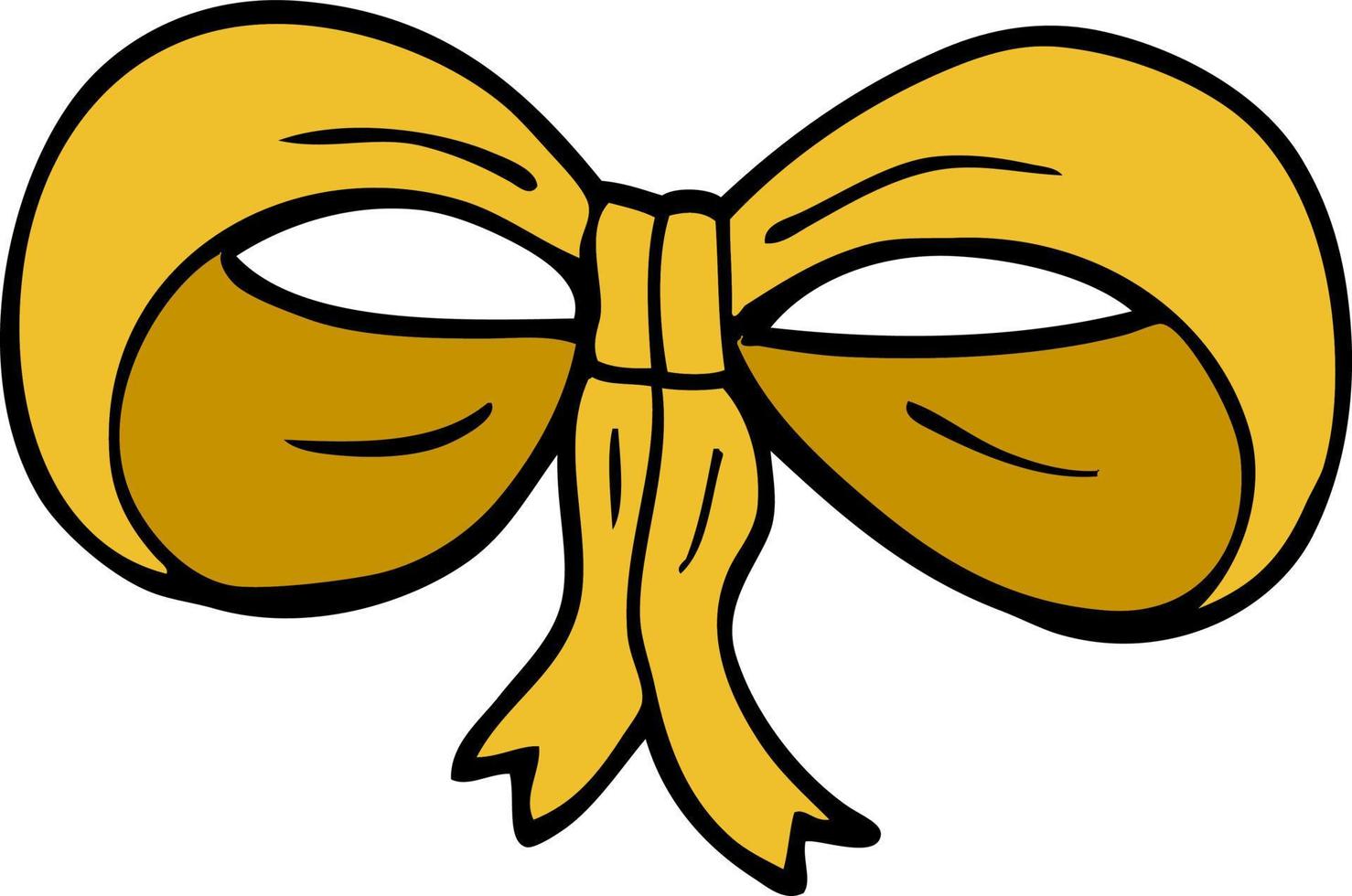cartoon doodle tied bow vector