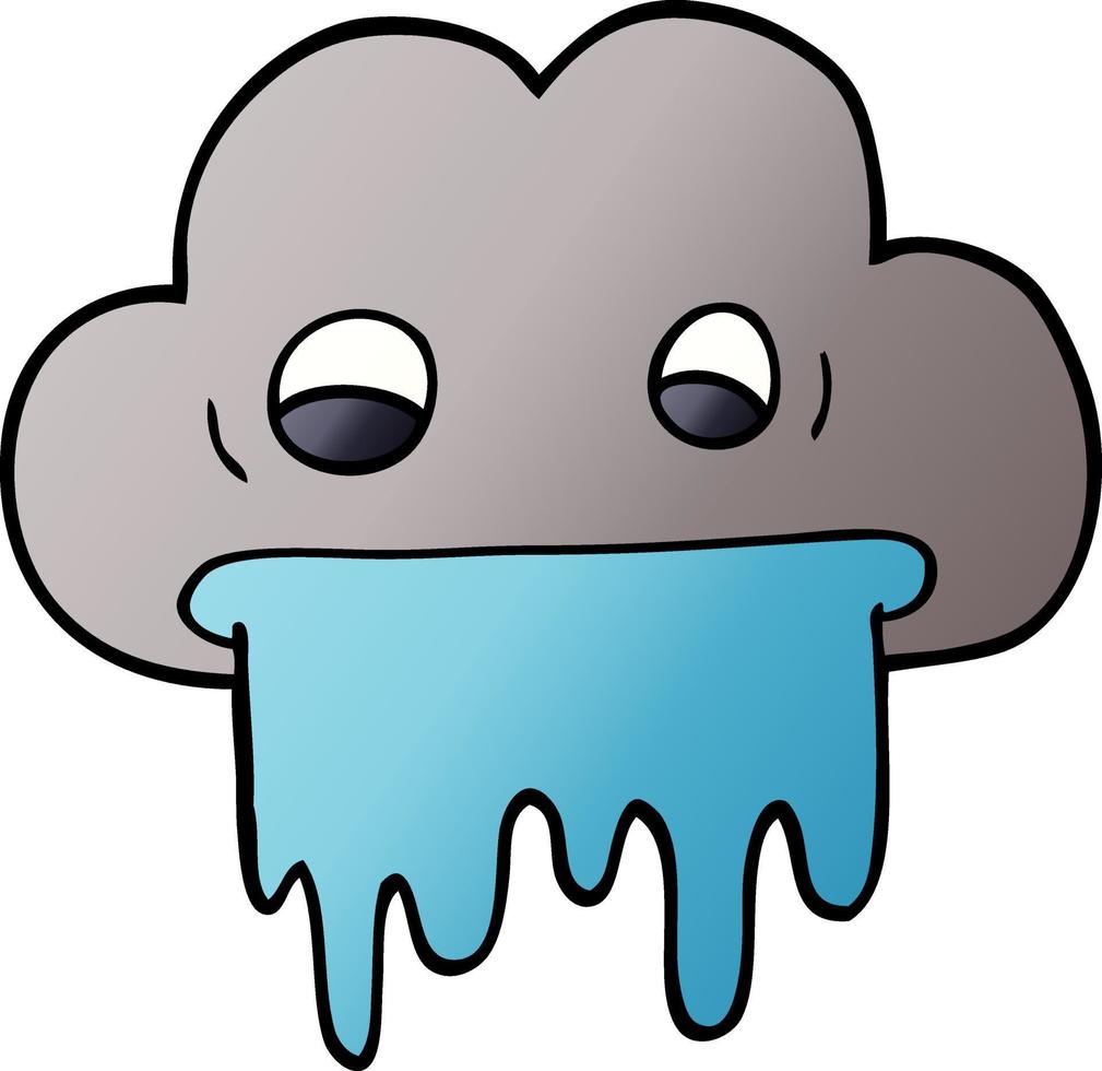 cartoon doodle rain cloud vector