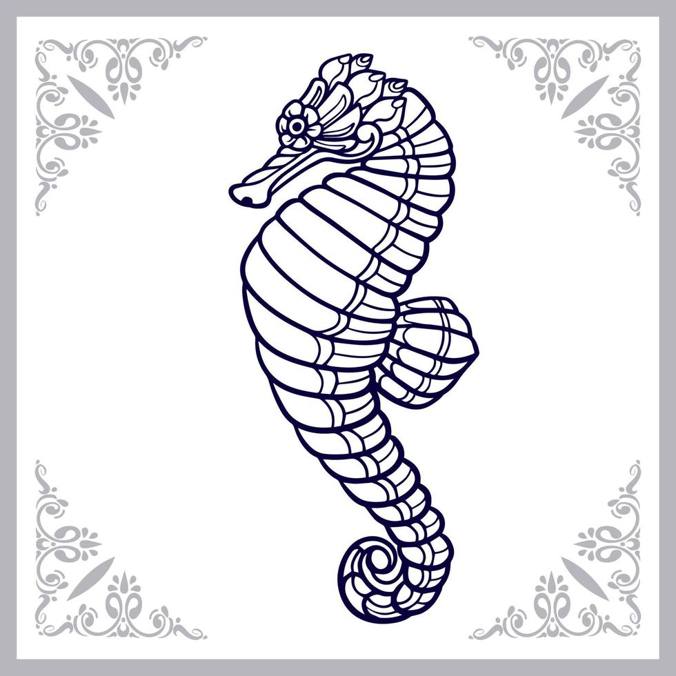 Sea horse mandala arts isolated on white background vector