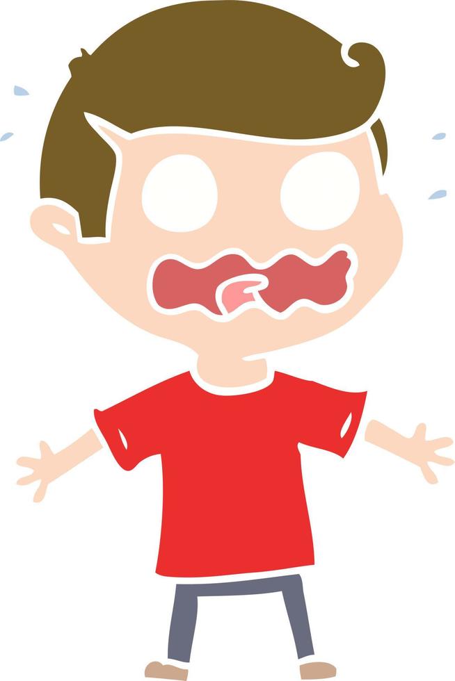 flat color style cartoon man totally stressed out vector