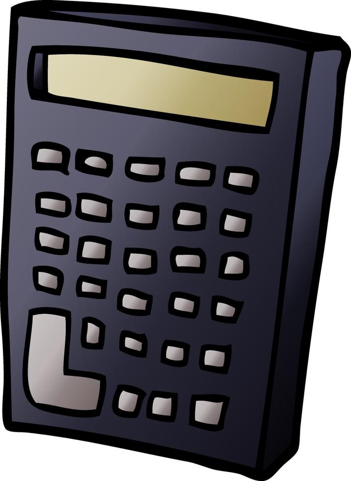 cartoon doodle calculator vector