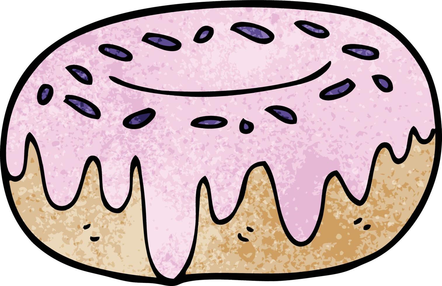 cartoon doodle donut with sprinkles vector