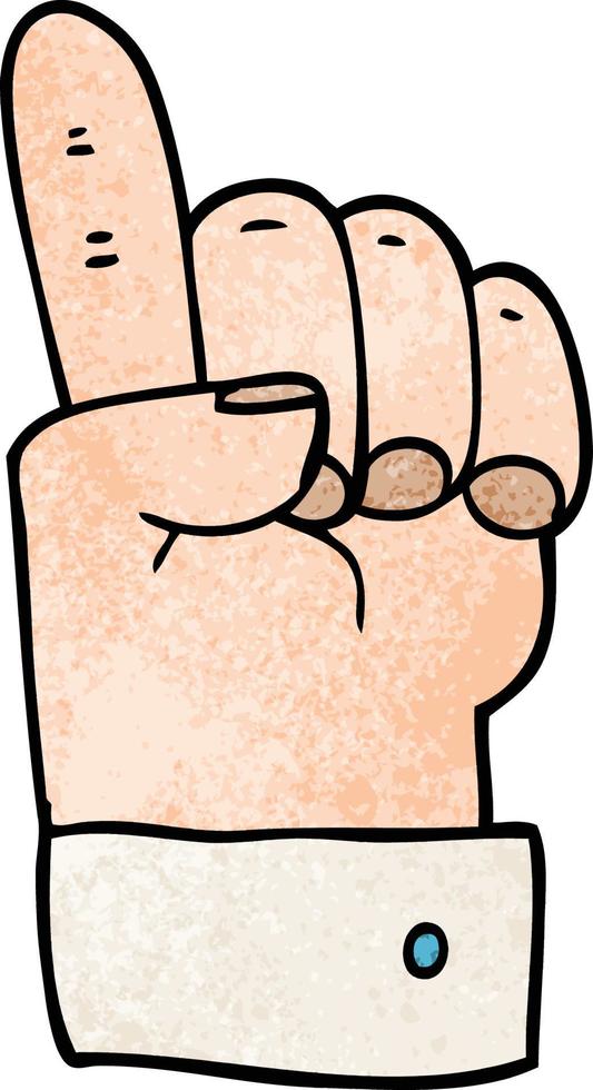 cartoon doodle pointing hand vector