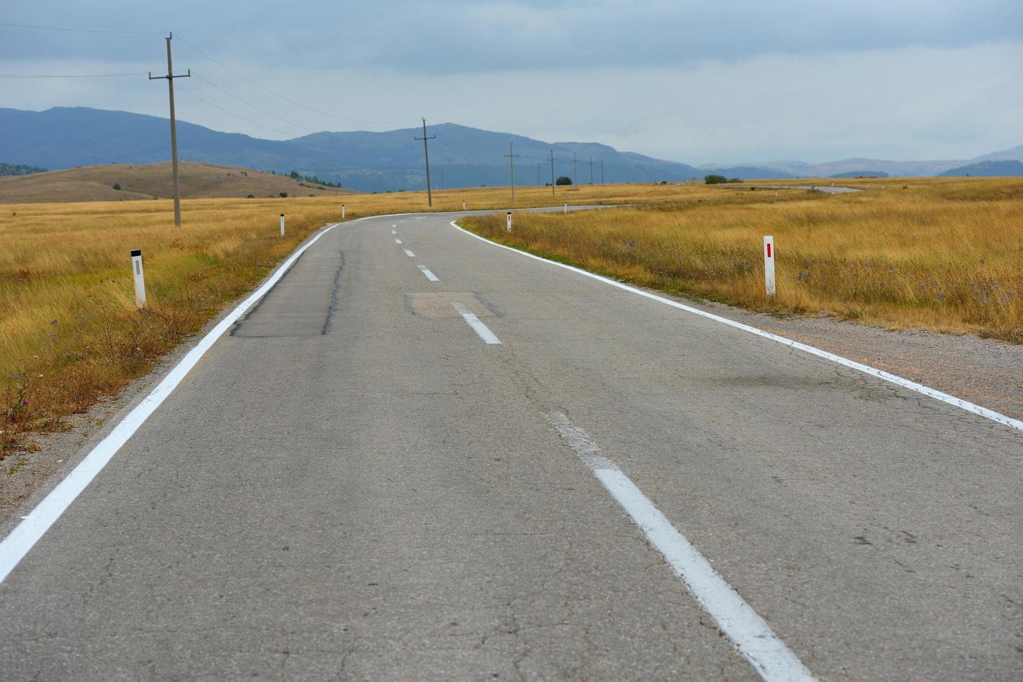 road through the green field photo