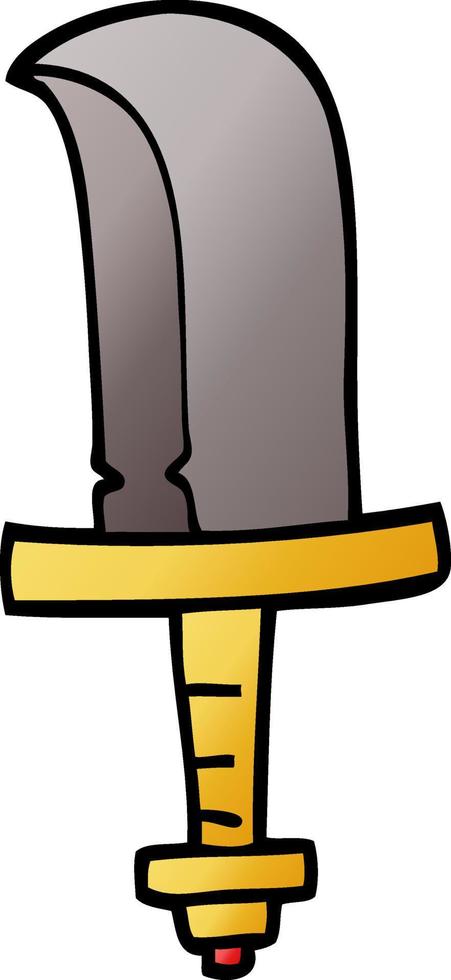 cartoon doodle old dagger vector