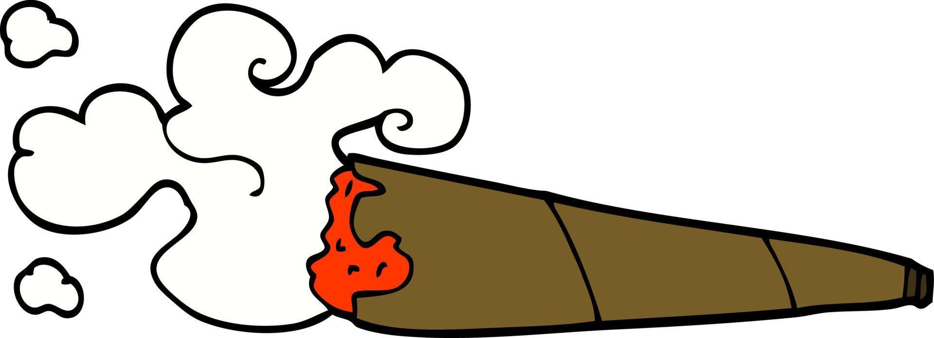 cartoon doodle smoking joint vector