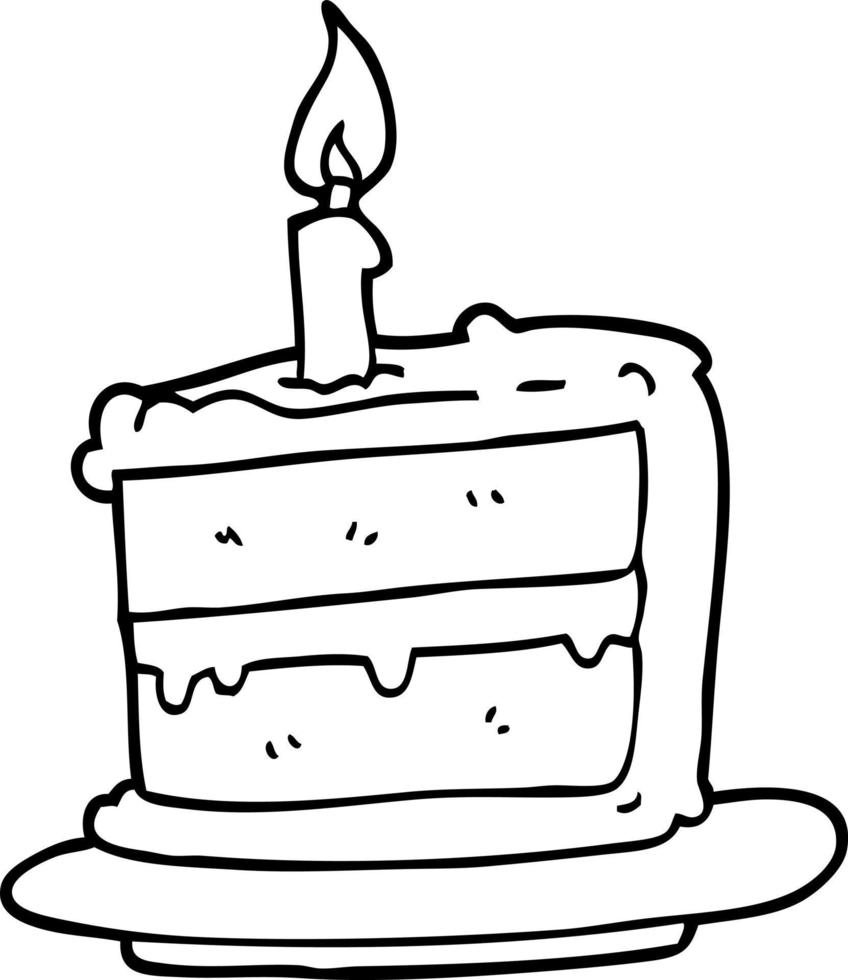 line drawing cartoon birthday cake 12133179 Vector Art at Vecteezy