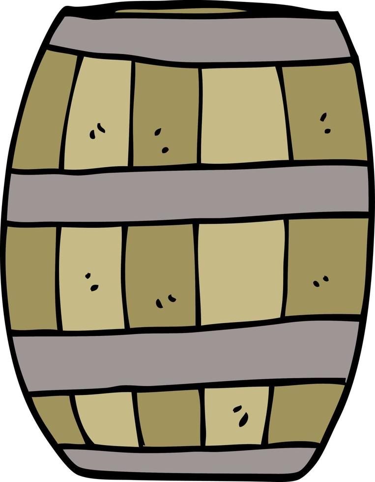 cartoon doodle beer barrel vector