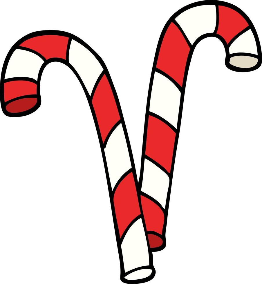 cartoon doodle xmas candy cane vector