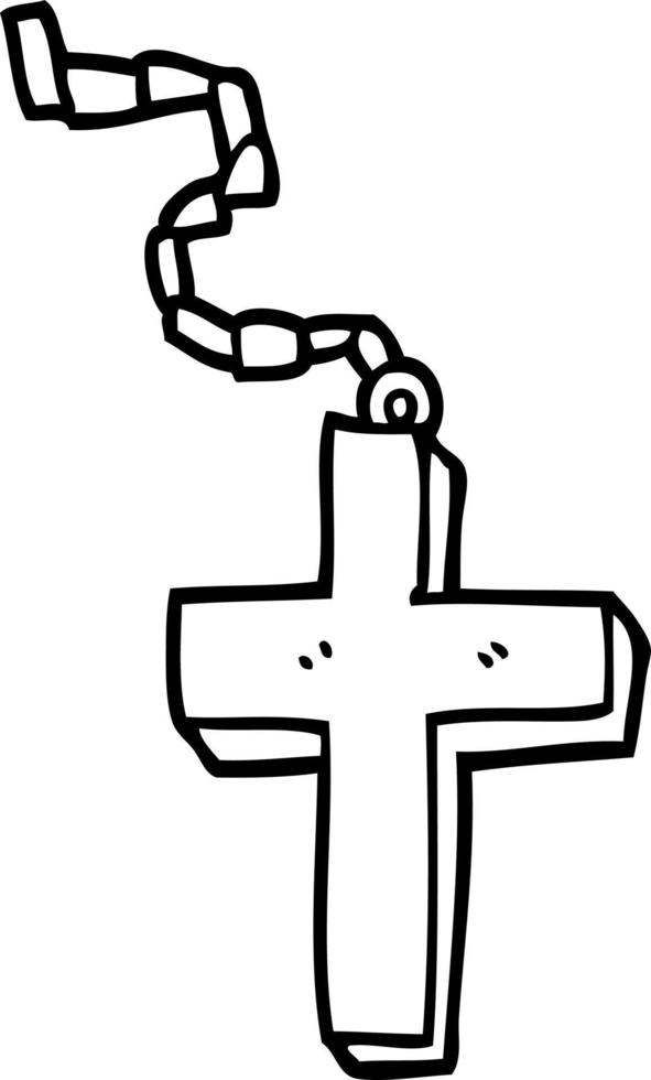  cruz de metal de dibujos animados de dibujo lineal   Vector en Vecteezy