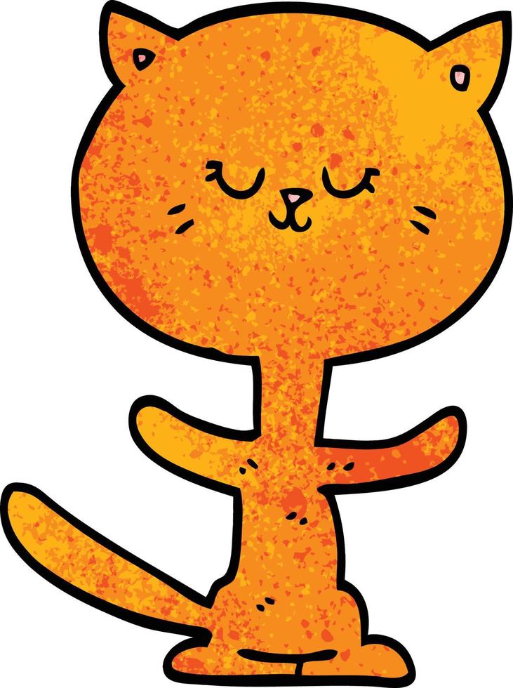 cartoon doodle dancing cat vector