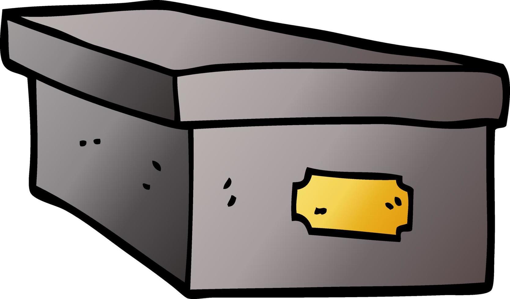 cartoon doodle office filing box vector