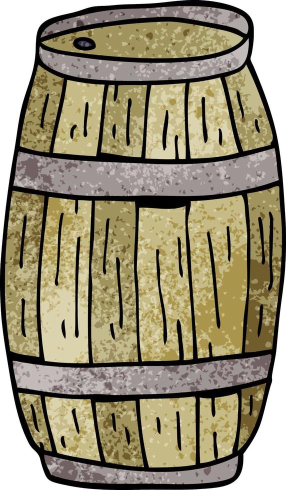 cartoon doodle beer barrel vector