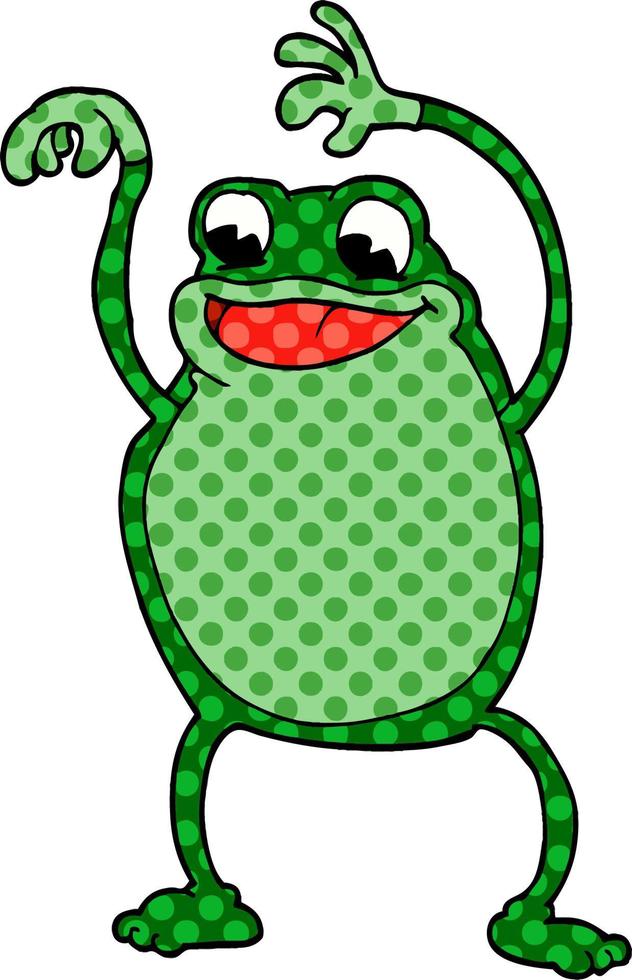 cartoon doodle frog vector