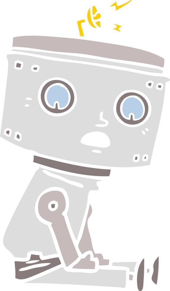 flat color style cartoon robot vector