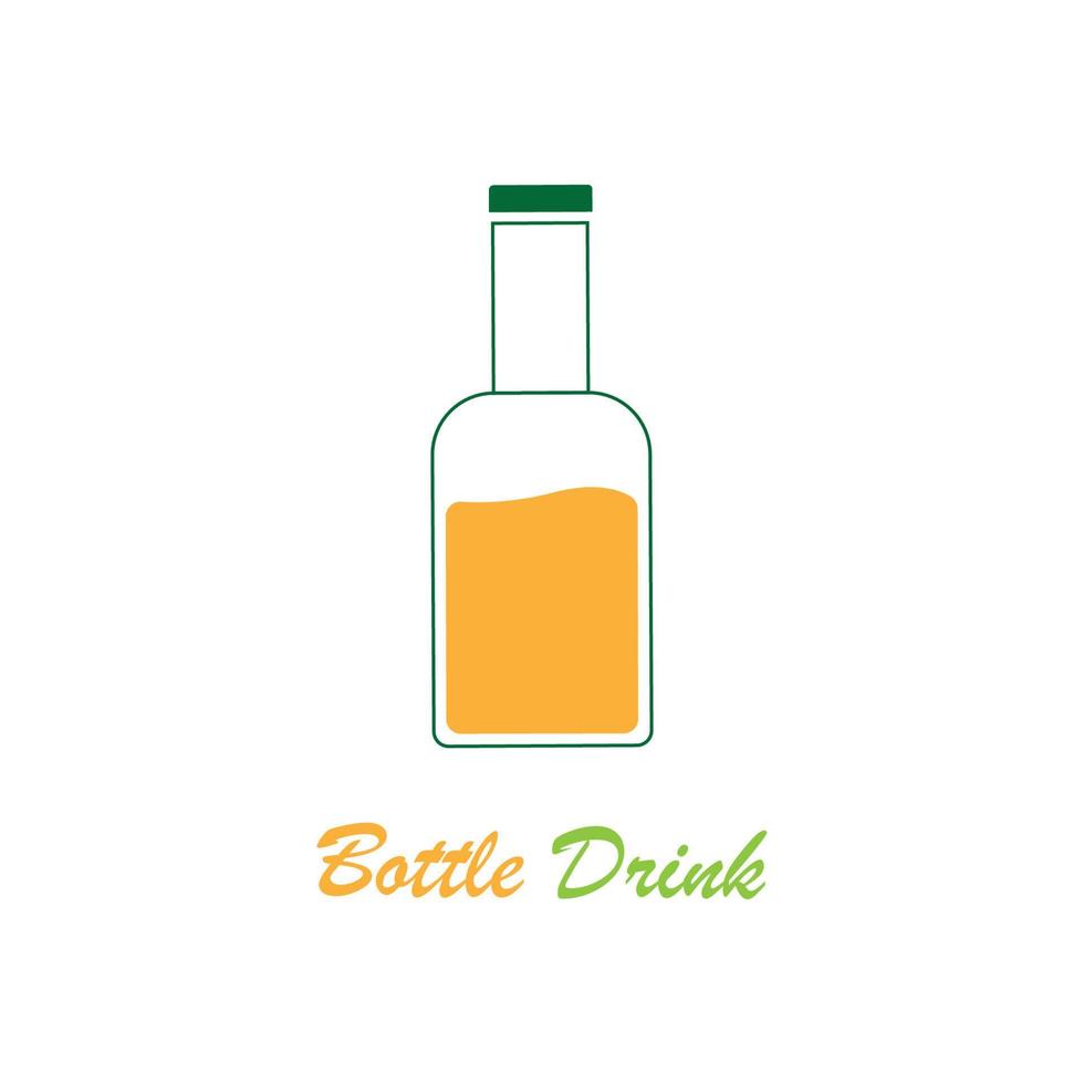 Orange fresh bottle drink logo vector