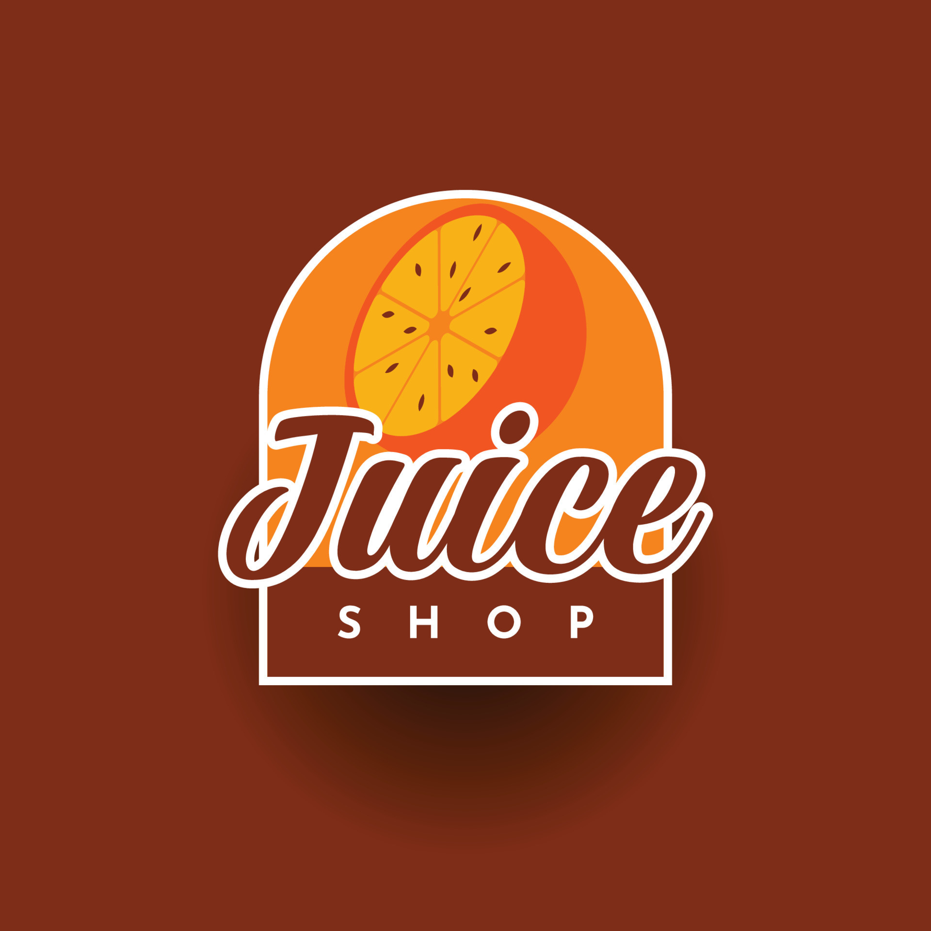 Orange juice shop logo illustration template design 12133474 Vector Art