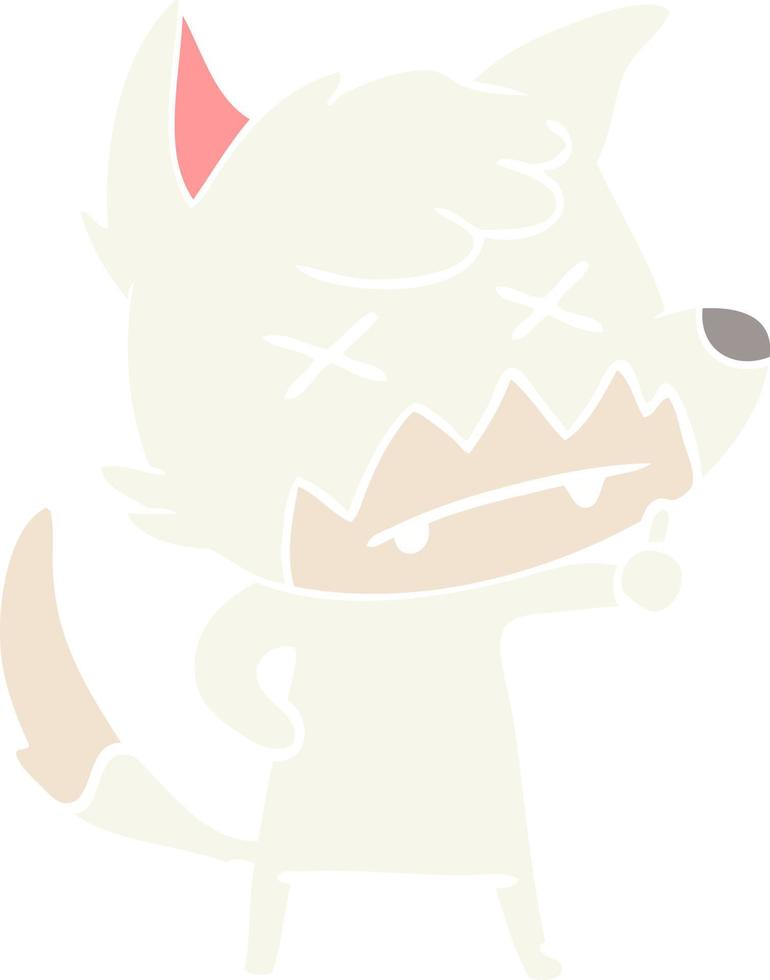 flat color style cartoon dead fox vector