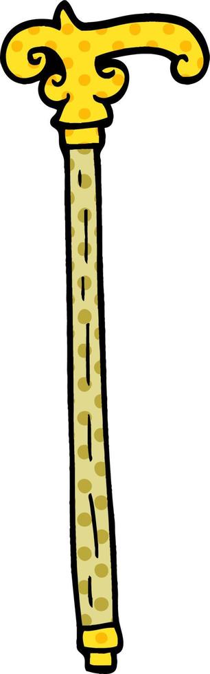 cartoon doodle fancy walking stick vector