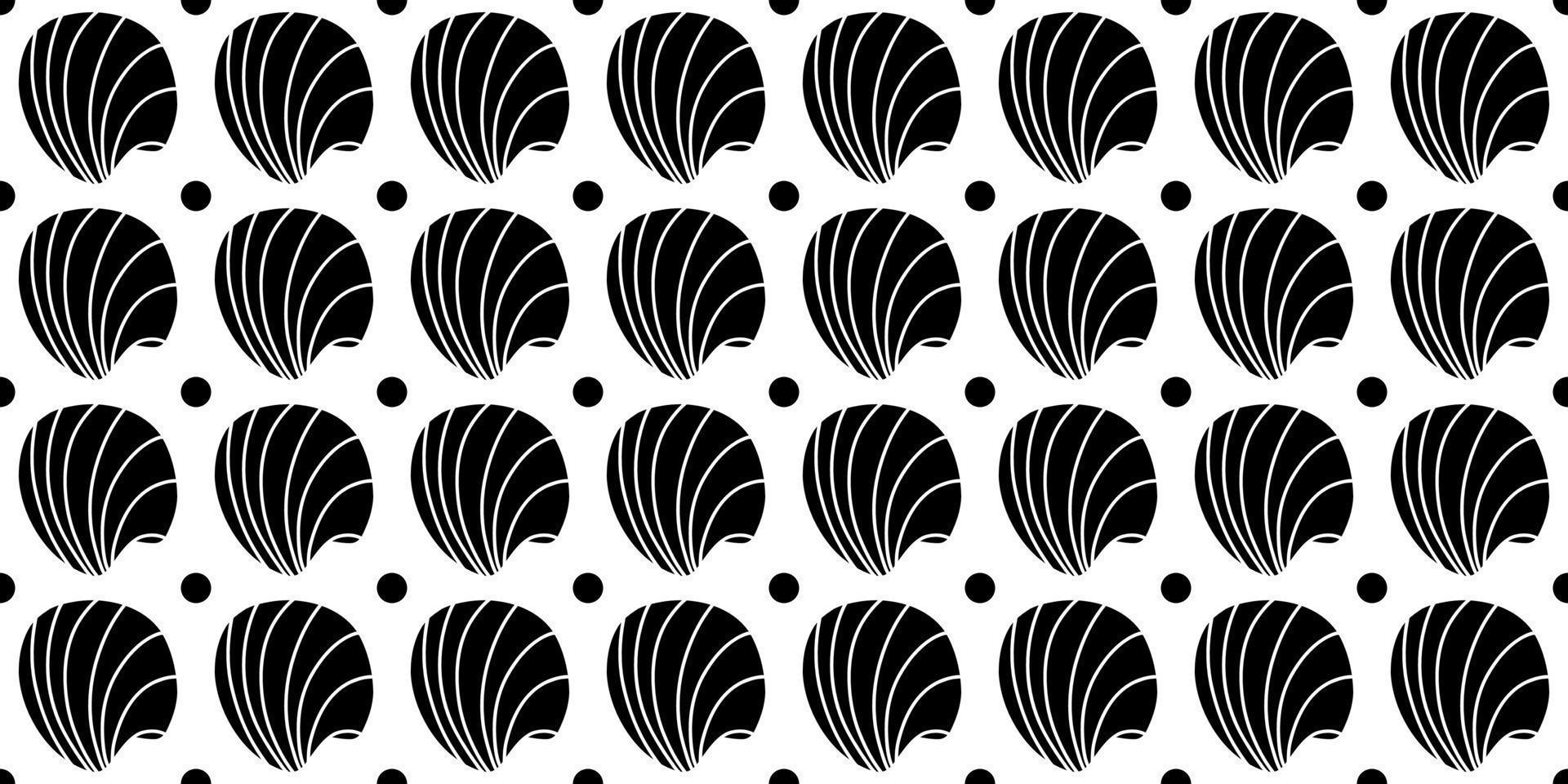 Vector seamless pattern. Line art sketch seashells. Isolated background. Decoration symbol of health calcium. Summer, sand and beach design. Repetitive ornament.